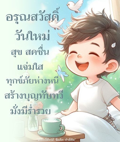 เริ่มต้นวันใหม่ด้วยอรุณสวัสดิ์ที่สดใส พร้อมข้อคิดและคำคมที่จะสร้างแรงบันดาลใจให้คุณมีความสุข สดชื่น และห่างไกลจากทุกข์ภัย สร้างบุญและความมั่งมีในชีวิต