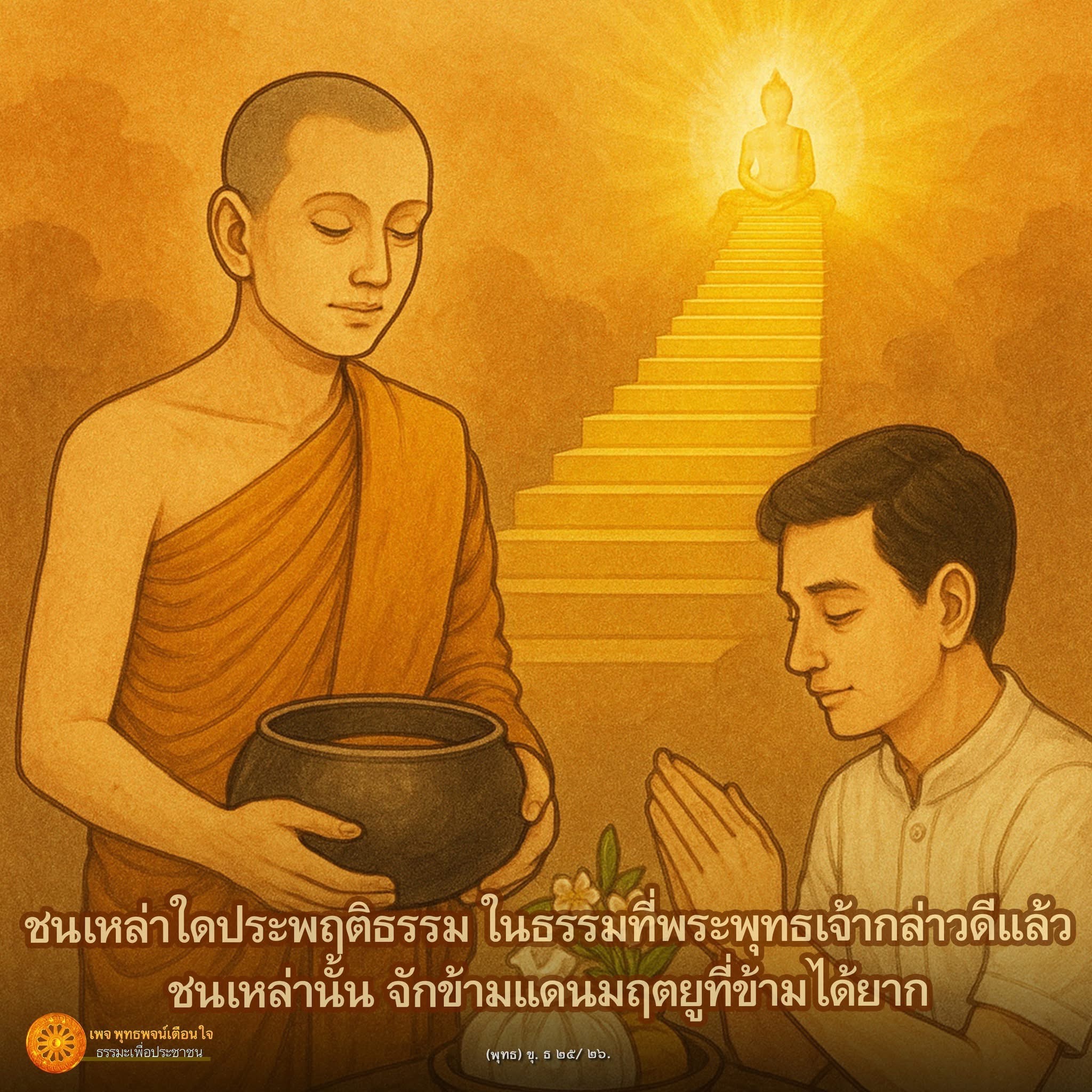 ค้นพบความหมายของการประพฤติธรรมตามคำสอนของพระพุทธเจ้า และเรียนรู้วิธีการข้ามแดนมฤตยูที่ยากต่อการข้ามผ่าน เพื่อชีวิตที่มีความสุขและสงบสุขในธรรมะ