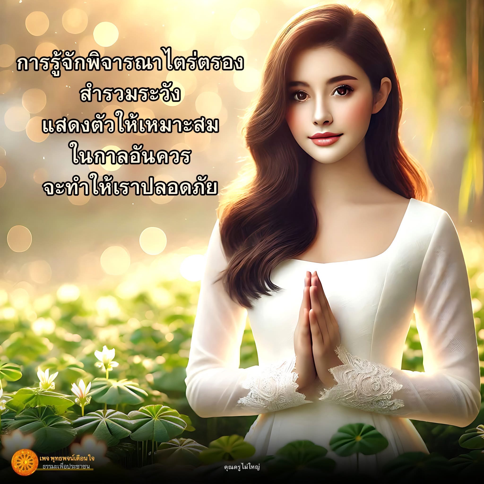 เรียนรู้การพิจารณาไตร่ตรองและสํารวมระวังในชีวิตประจำวัน เพื่อสร้างความปลอดภัยและแสดงตัวให้เหมาะสมในกาลอันควร ผ่านพุทธพจน์เตือนใจจากธรรมะเพื่อประชาชน