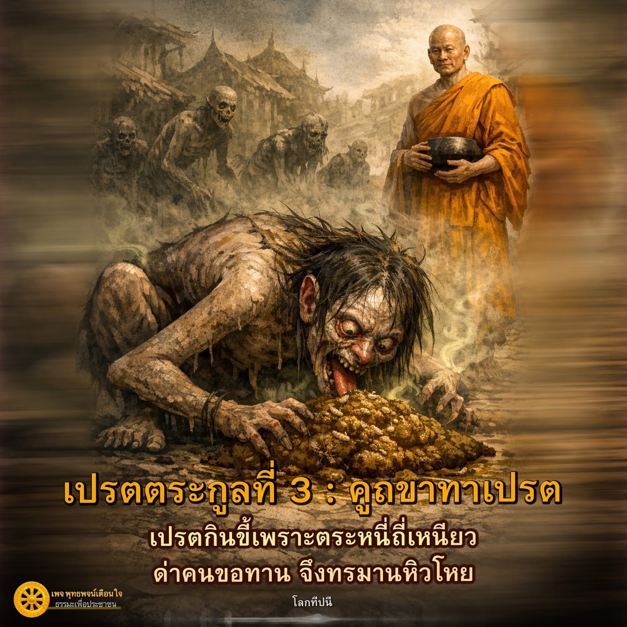เปรตตระกูลที่ 3 : คูถขาทาเปรต - พุทธพจน์เตือนใจ