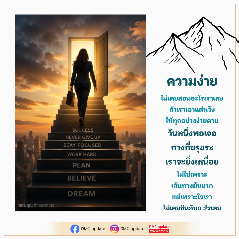 ความสำเร็จ: ไม่ยอมแพ้และทำงานหนักเพื่อความฝัน