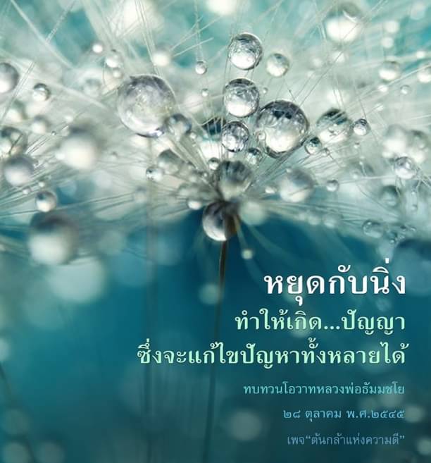 หยุดกับนิ่ง: ทำให้เกิดปัญญาที่จะแก้ไขปัญหาทั้งหลายได้