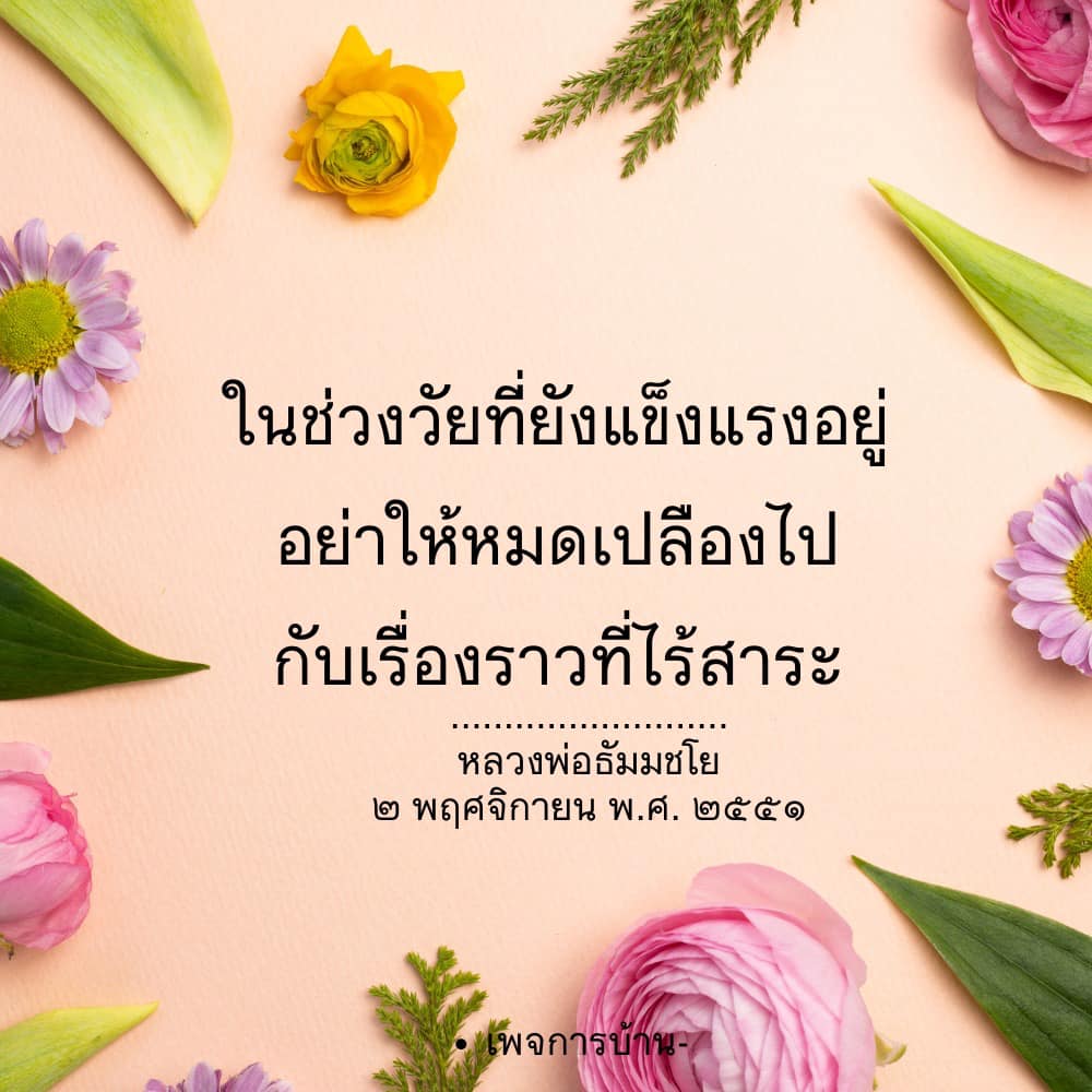 เรียนรู้การใช้ชีวิตอย่างมีคุณค่าในช่วงวัยที่ยังแข็งแรง โดยหลวงพ่อธัมมชโย เน้นการหลีกเลี่ยงเรื่องราวที่ไร้สาระและมุ่งมั่นในการพัฒนาตนเองเพื่ออนาคตที่ดีกว่า