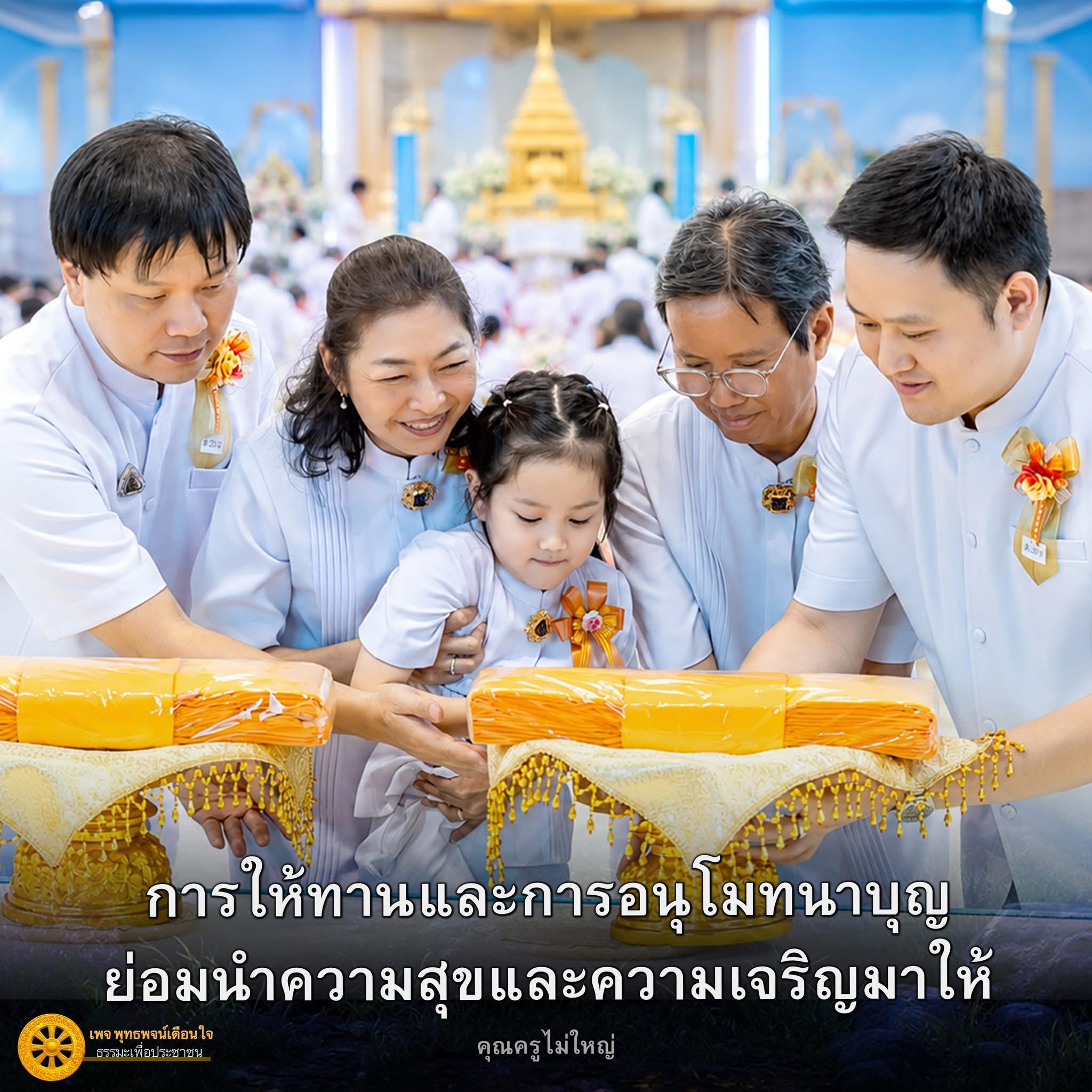 การให้ทานและการอนุโมทนาบุญ - ความสุขและความเจริญ