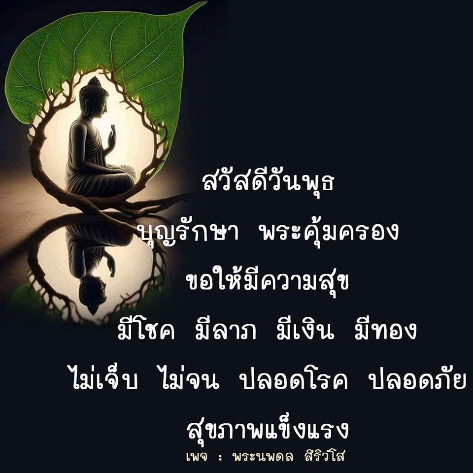 สวัสดีวันพุธ! ขอให้ทุกคนมีความสุข มีโชคลาภ เงินทอง และสุขภาพแข็งแรง ปลอดภัยจากโรคภัยไข้เจ็บ ด้วยการอวยพรจากพระนพดล สิริวํโส
