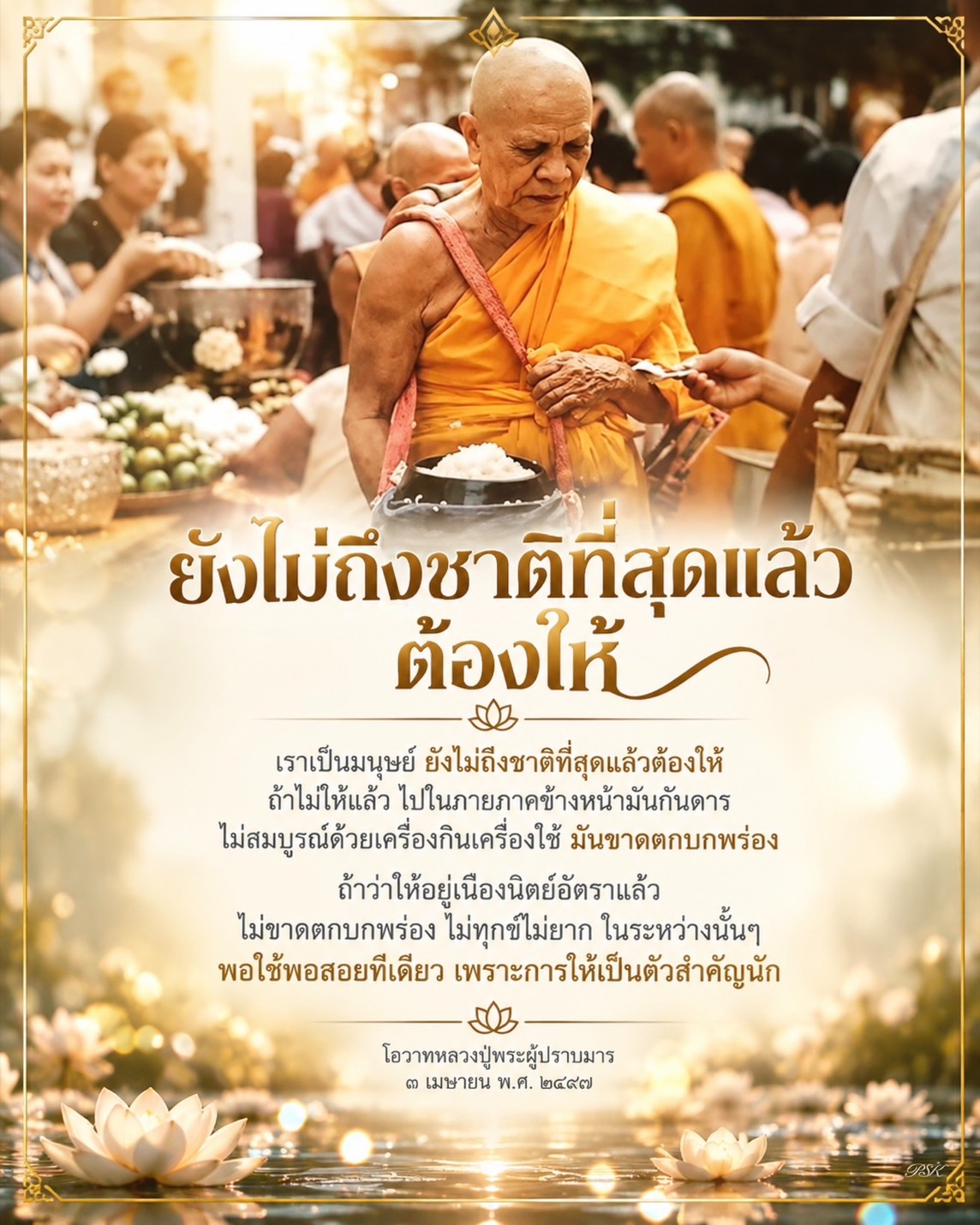 การให้เป็นสิ่งสำคัญ: คำสอนจากหลวงปู่พระผู้ปราบมาร