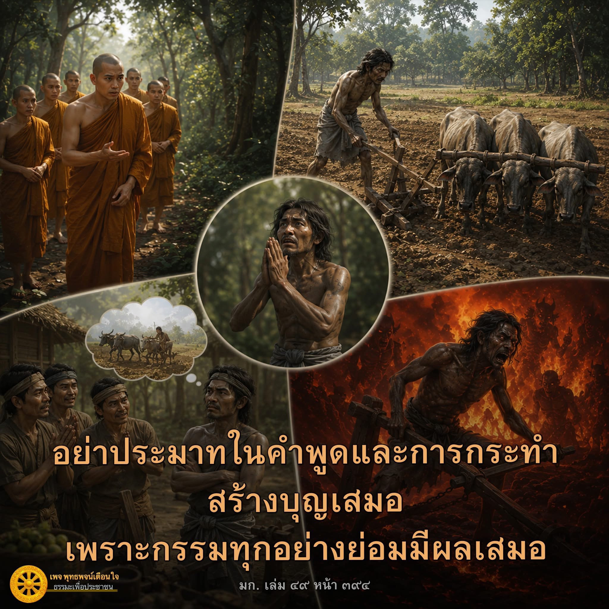 อย่าประมาทในคำพูดและการกระทำ - พุทธพจน์เตือนใจ