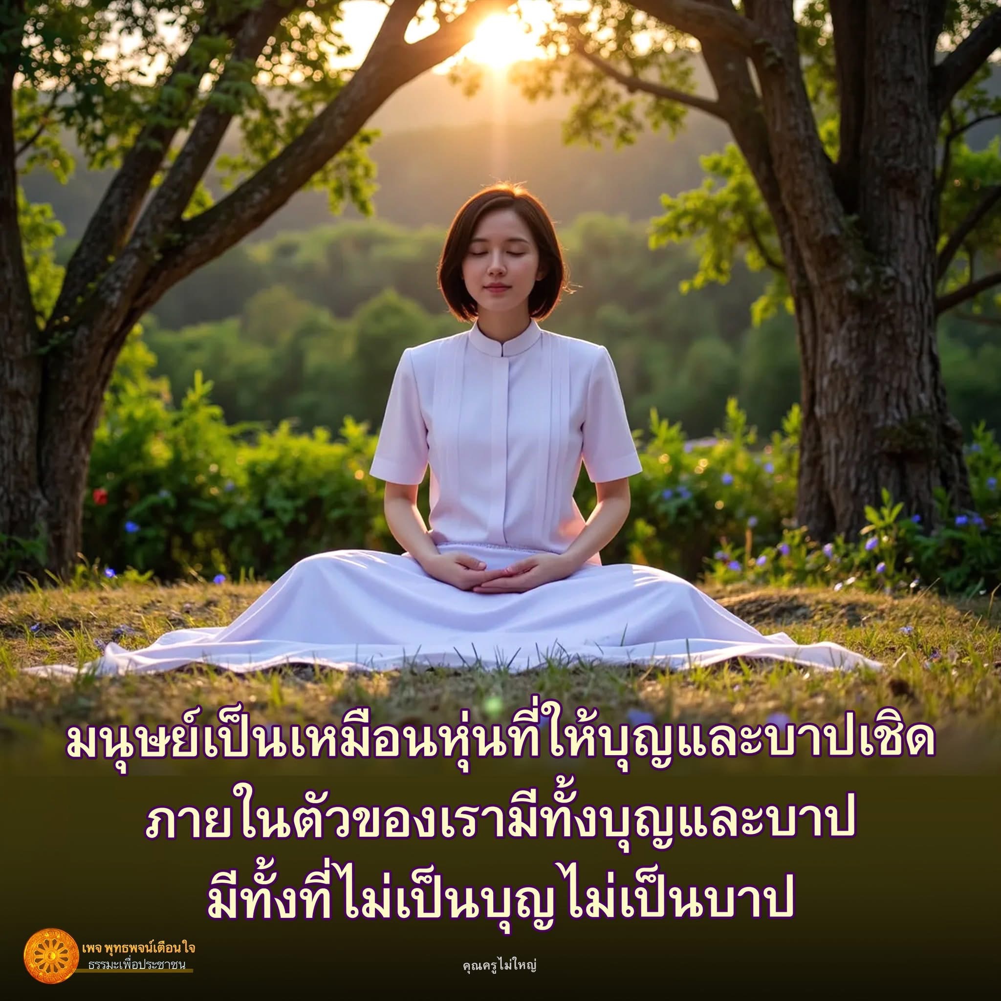 ค้นพบความหมายของชีวิตผ่านมุมมองทางธรรมะที่สอนให้เราเข้าใจถึงบุญและบาปในตัวเรา พร้อมคำสอนจากคุณครูไม่ใหญ่ ที่จะช่วยเตือนใจและนำทางสู่การใช้ชีวิตอย่างมีคุณค่า