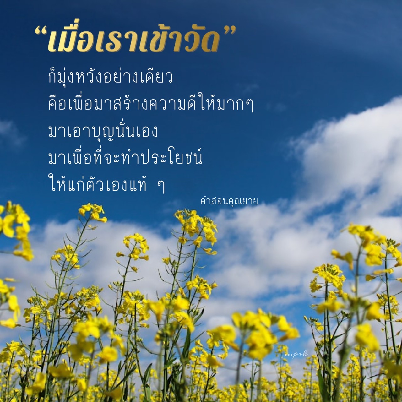 บทความนี้พูดถึงความตั้งใจเมื่อเราเข้าวัด เพื่อสร้างความดีและหาบุญให้กับตัวเอง ตามคำสอนของคุณยาย เน้นถึงความสำคัญของการทำความดีและการใช้เวลาที่วัดเพื่อพัฒนาตนเอง