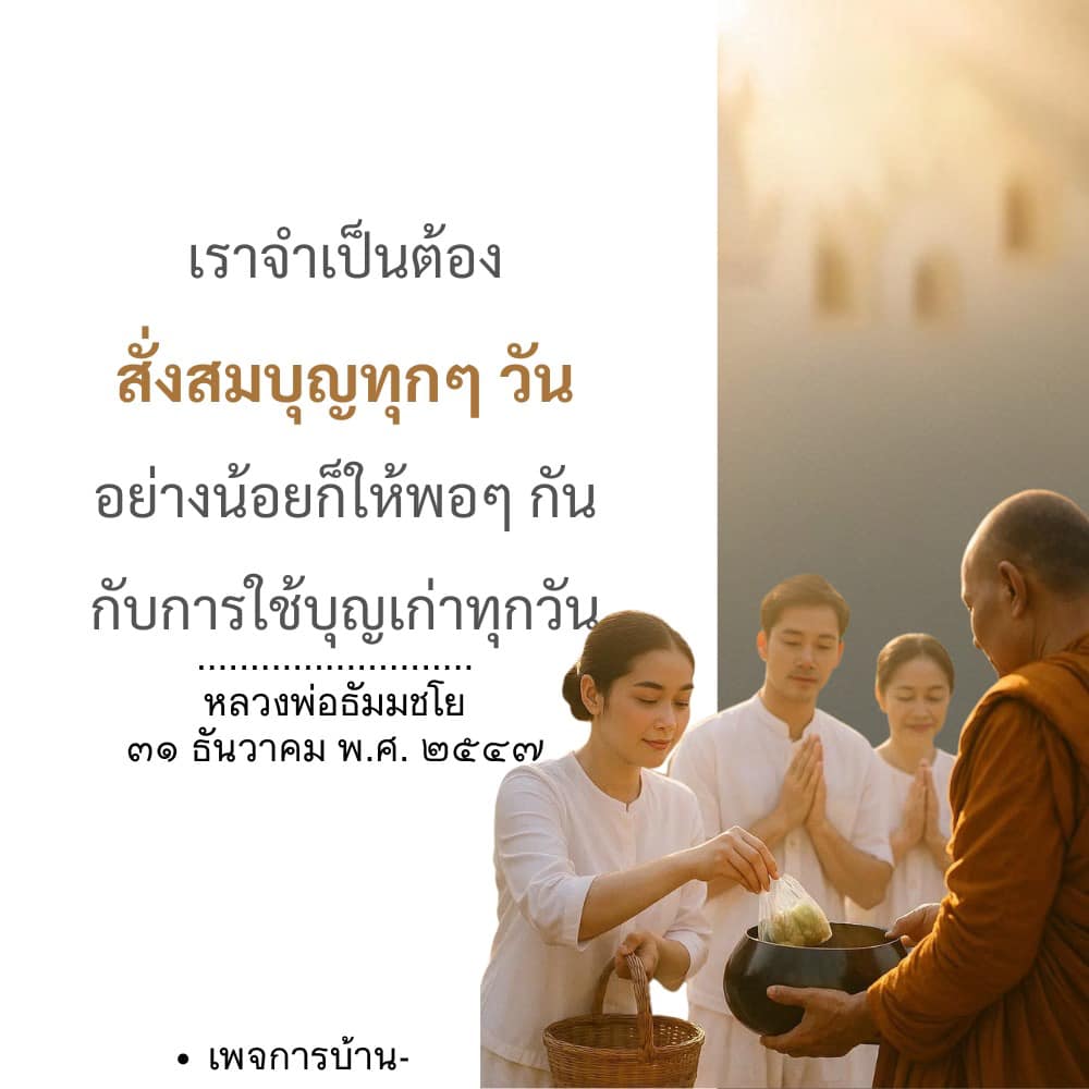 การสั่งสมบุญทุกวัน: แนวทางจากหลวงพ่อธัมมชโย