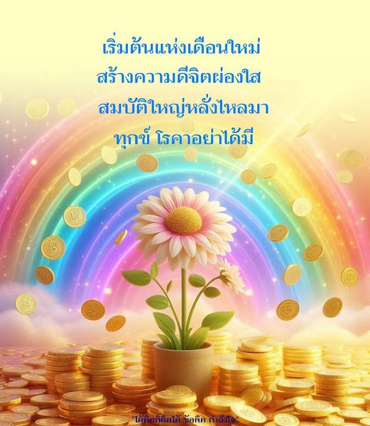เริ่มต้นแห่งเดือนใหม่ ด้วยการสร้างความดีในจิต ทำให้จิตผ่องใส สมบัติใหญ่จะไหลมา ไม่มีทุกข์ โรค คำคมและกำลังใจที่ดีจะมาเป็นเส้นทางสู่ความสุข