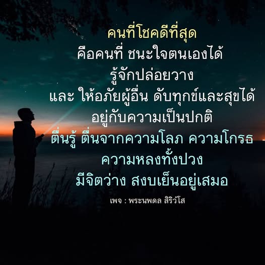 ค้นพบวิธีการเป็นคนที่โชคดีที่สุดด้วยการชนะใจตนเอง รู้จักปล่อยวางและให้อภัยผู้อื่น เพื่อดับทุกข์และสุขในชีวิตอย่างมีความสงบและสันติ พร้อมเรียนรู้จากพระนพดล สิริวํโส