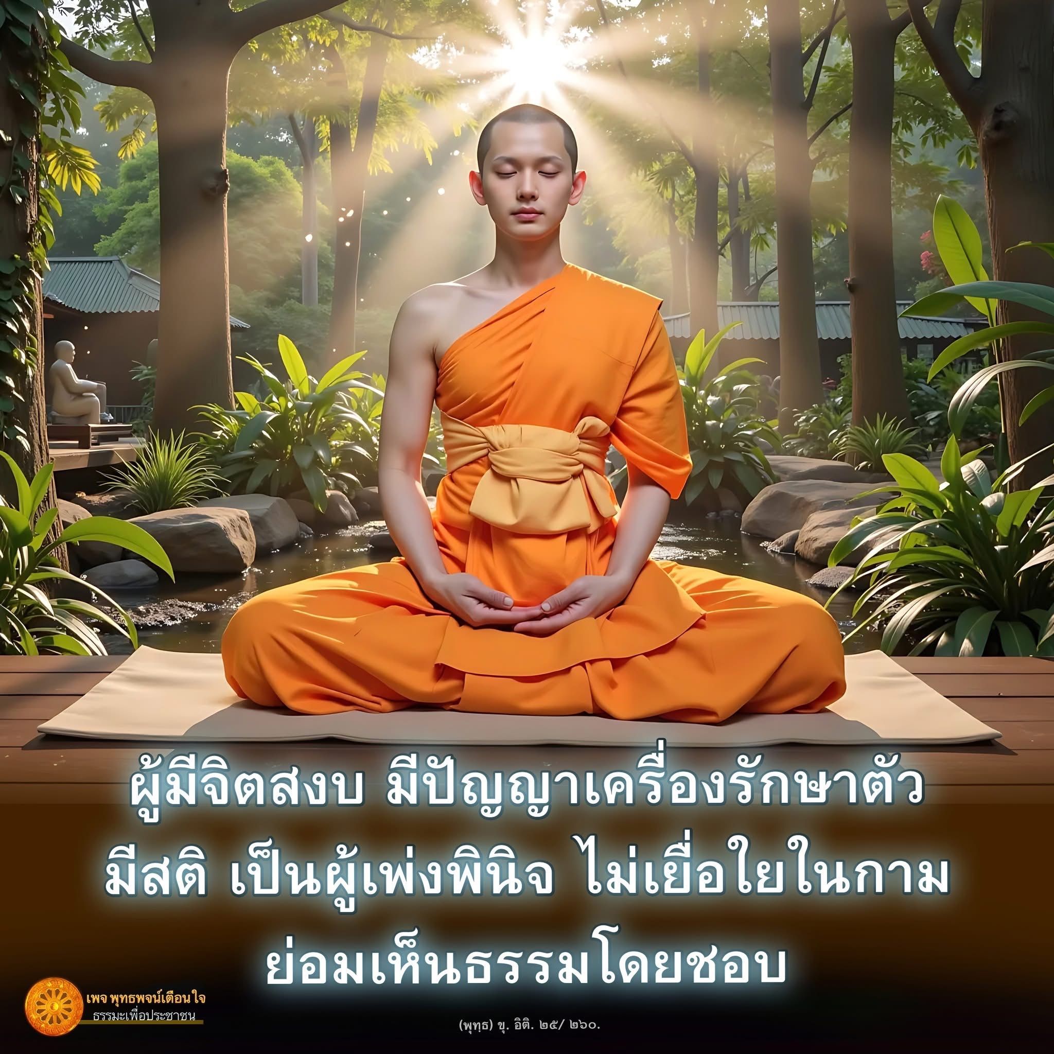 ค้นพบความสงบในจิตใจและปัญญาในการรักษาตัวผ่านพุทธพจน์เตือนใจ เรียนรู้การเพ่งพินิจและการเห็นธรรมอย่างถูกต้อง เพื่อชีวิตที่มีความสุขและสงบ.