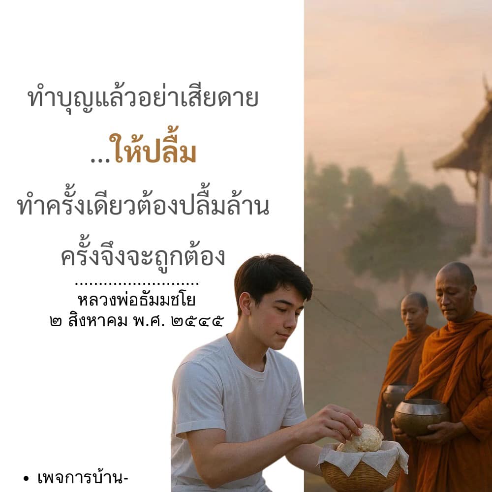 ทำบุญแล้วอย่าเสียดาย: ปลื้มใจจากการทำบุญ