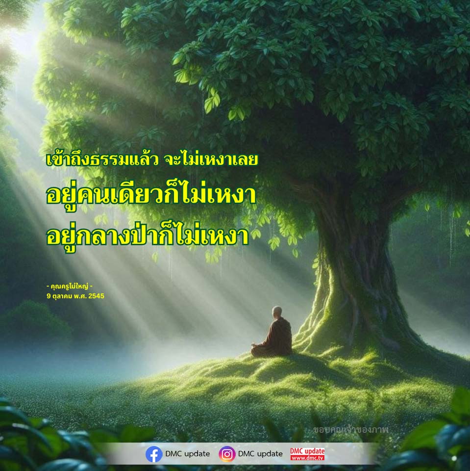 เข้าถึงธรรมแล้ว จะไม่เหงาเลย - คำสอนจากคุณครูไม่ใหญ่