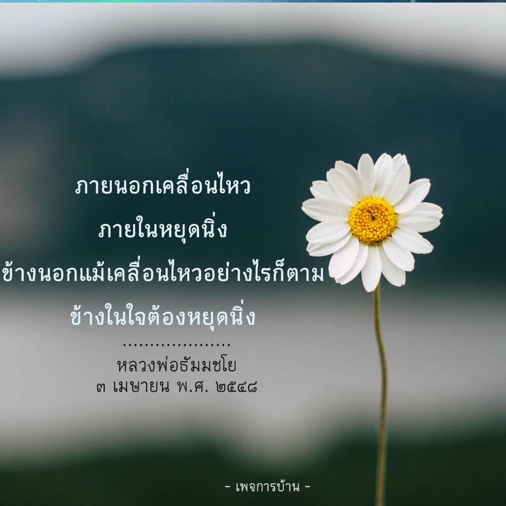 ค้นพบความหมายของการเคลื่อนไหวภายนอกและความสงบภายในผ่านคำสอนของหลวงพ่อธัมมชโย ในวันที่ 3 เมษายน พ.ศ. 2548 พร้อมแนวทางในการปฏิบัติธรรมเพื่อความสงบในใจ