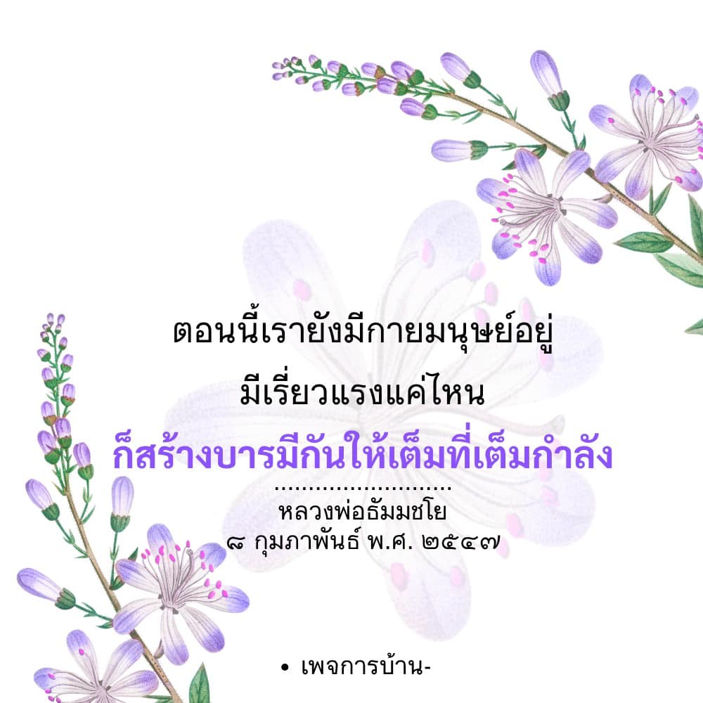 ค้นพบวิธีการสร้างบารมีให้เต็มที่เต็มกำลังตามคำสอนของหลวงพ่อธัมมชโย เรียนรู้การใช้เรี่ยวแรงของกายมนุษย์ในการพัฒนาตนเองและสร้างความสุขในชีวิต