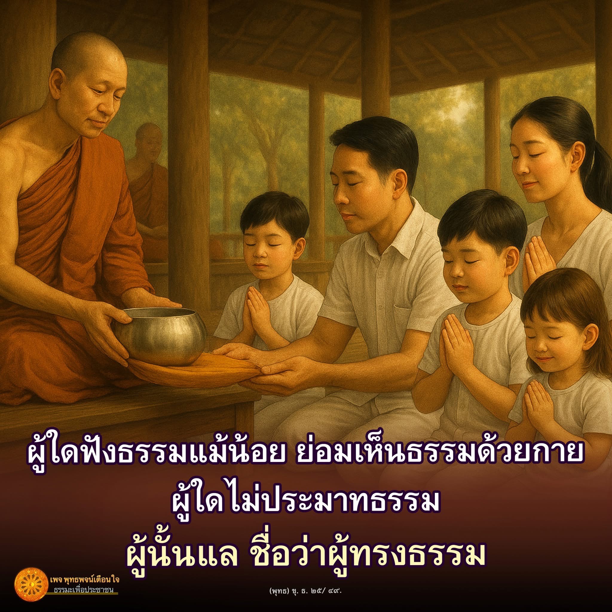 พุทธพจน์เตือนใจ: ฟังธรรมเพื่อเห็นธรรม