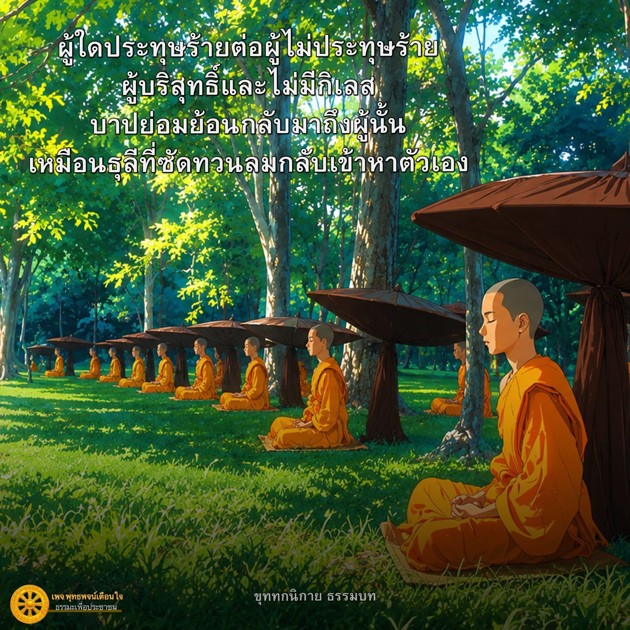คำสอนจากพุทธพจน์เกี่ยวกับการประทุษร้าย