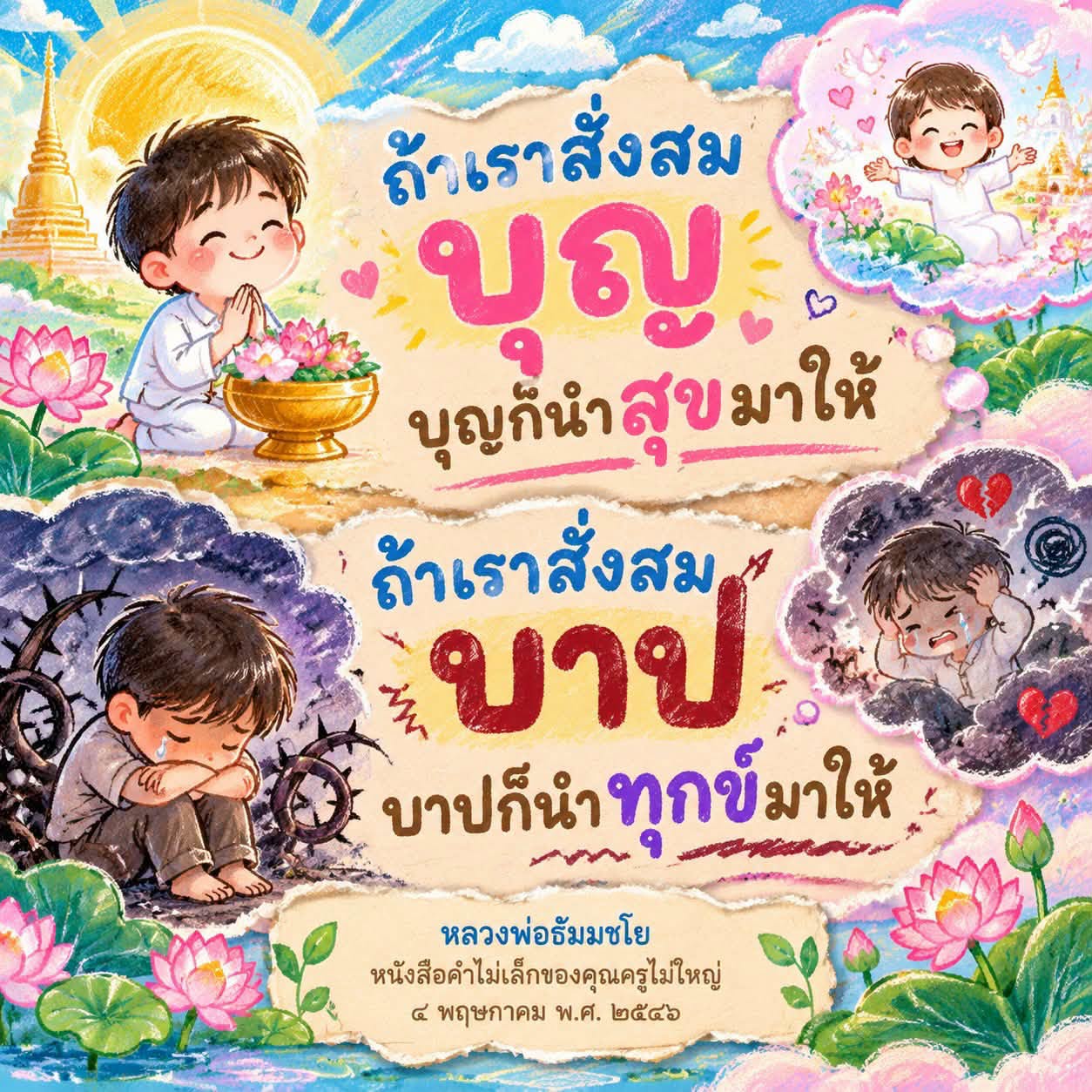 การสั่งสมบุญและบาป: เส้นทางสู่ความสุขและทุกข์