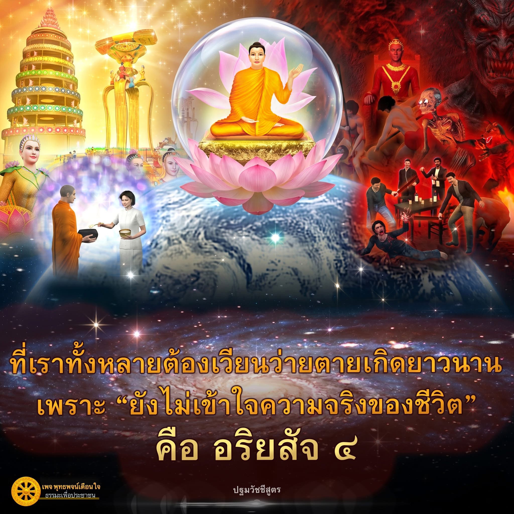 เข้าใจความจริงของชีวิตผ่านอริยสัจ ๔ - พุทธพจน์เตือนใจ