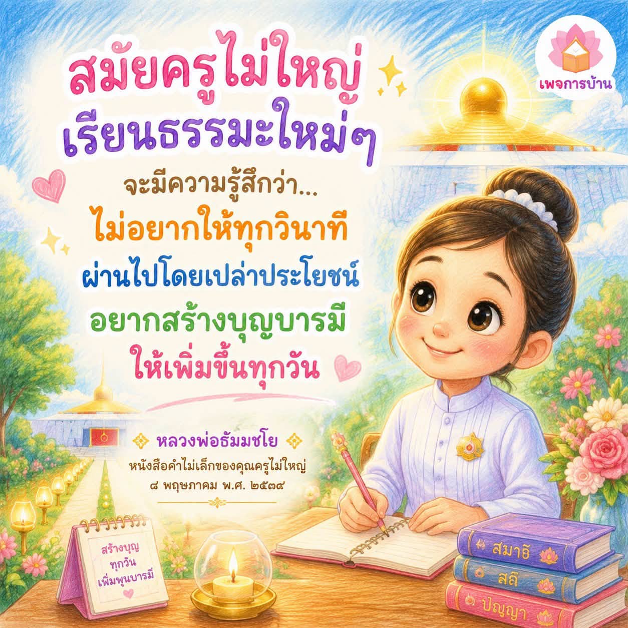 สร้างบุญและบารมีทุกวันกับครูไม่ใหญ่