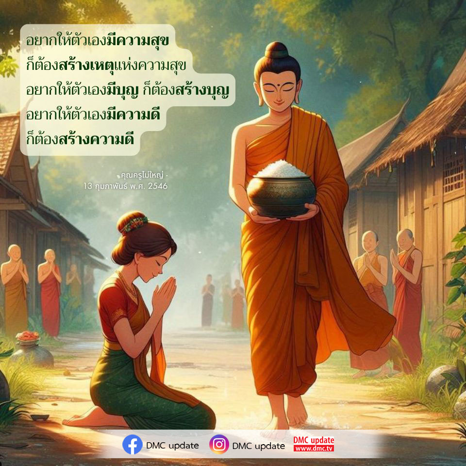 เรียนรู้วิธีการสร้างความสุขและบุญในชีวิตจากแนวทางของคุณครูไม่ใหญ่ พร้อมกับการสร้างความดีเพื่อชีวิตที่มีความหมายและมีคุณค่า. ติดตามข้อมูลอัปเดตจาก DMC ที่ www.dmc.tv