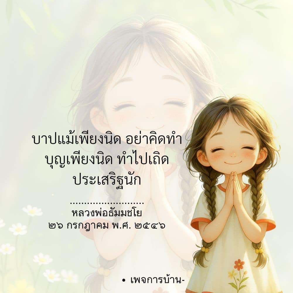 เรียนรู้คำสอนจากหลวงพ่อธัมมชโยเกี่ยวกับการหลีกเลี่ยงบาปแม้เพียงนิด และการทำบุญเพื่อเสริมสร้างความดีในชีวิต พร้อมเผยแพร่ความคิดที่ประเสริฐในการดำเนินชีวิต