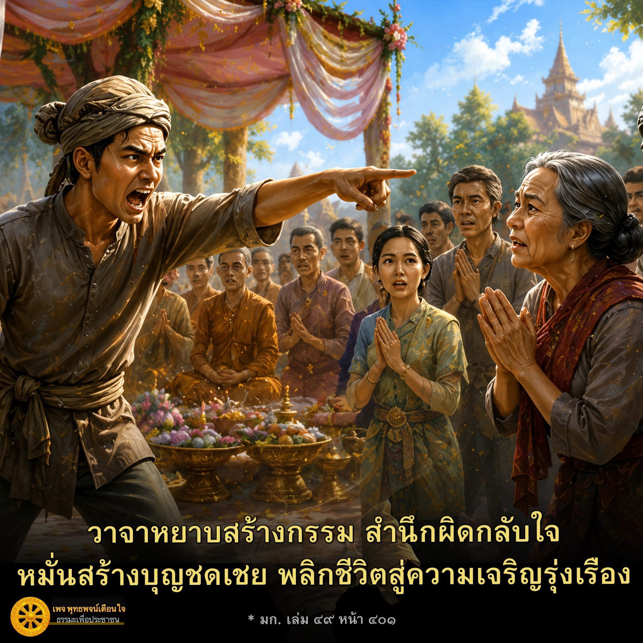 วาจาหยาบสร้างกรรม สำนึกผิดกลับใจ | ธรรมะเพื่อประชาชน