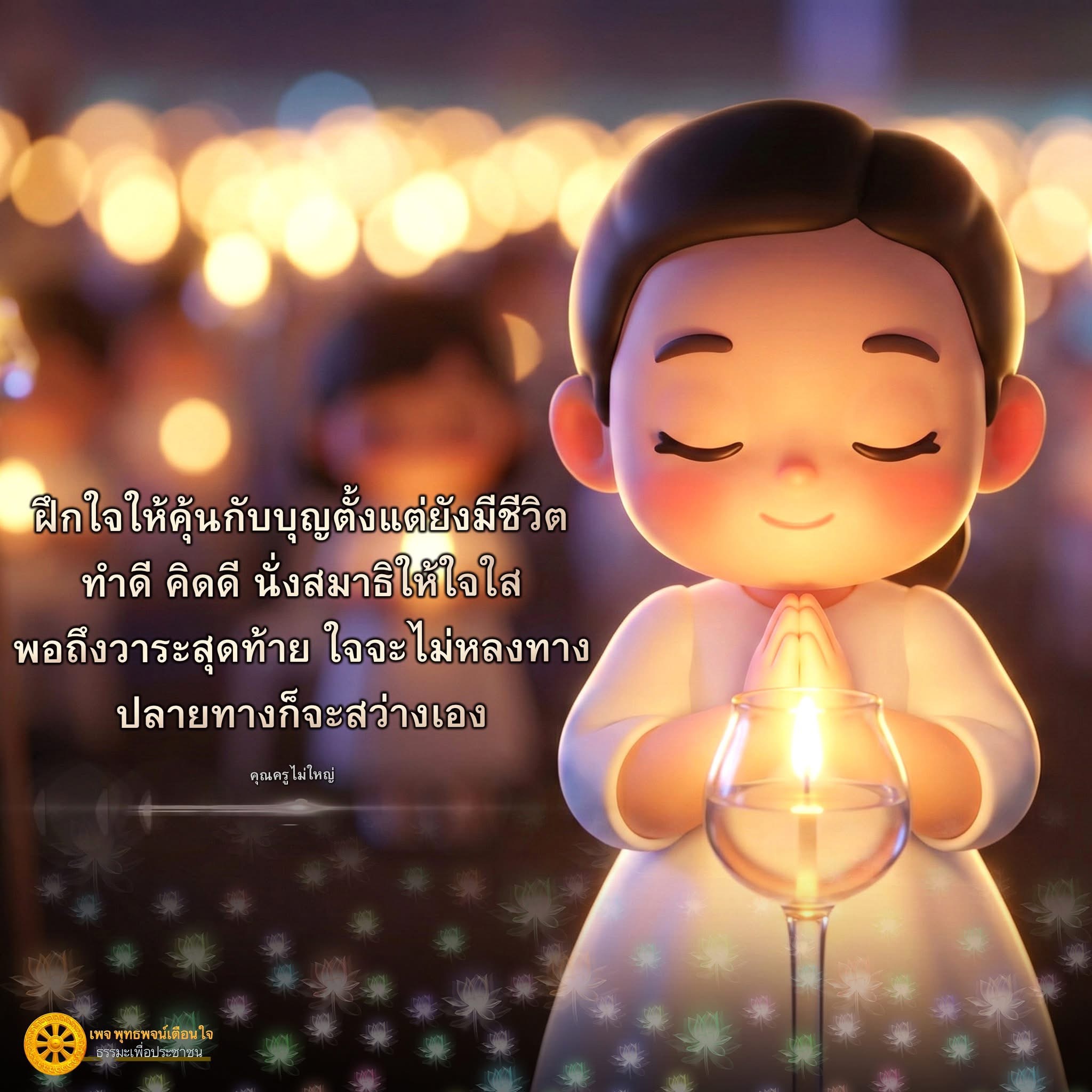 ฝึกใจให้คุ้นกับบุญ - ทำดี คิดดี นั่งสมาธิ