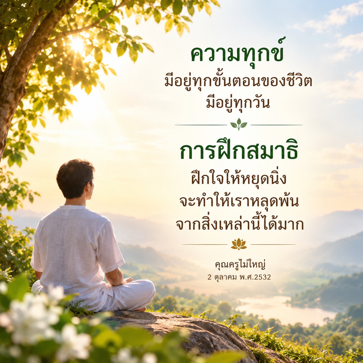 การฝึกสมาธิเพื่อหลุดพ้นจากความทุกข์ในชีวิต