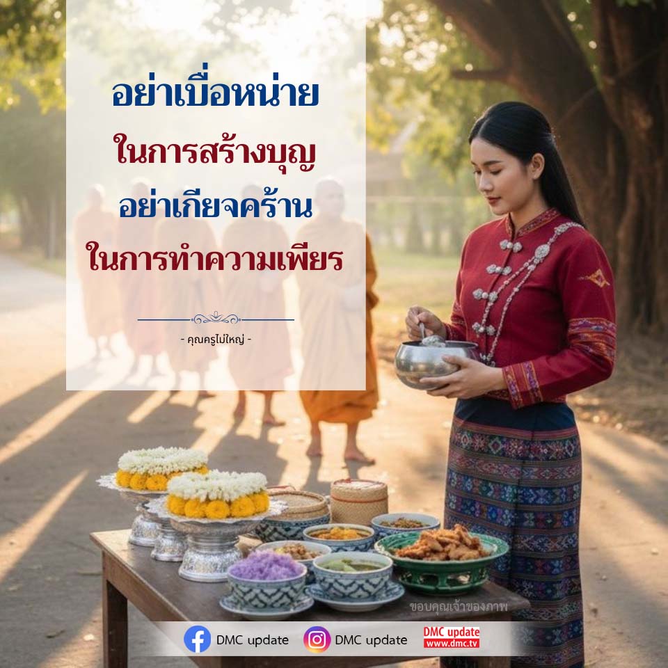 สร้างบุญและความเพียร: แรงบันดาลใจจากคุณครูไม่ใหญ่