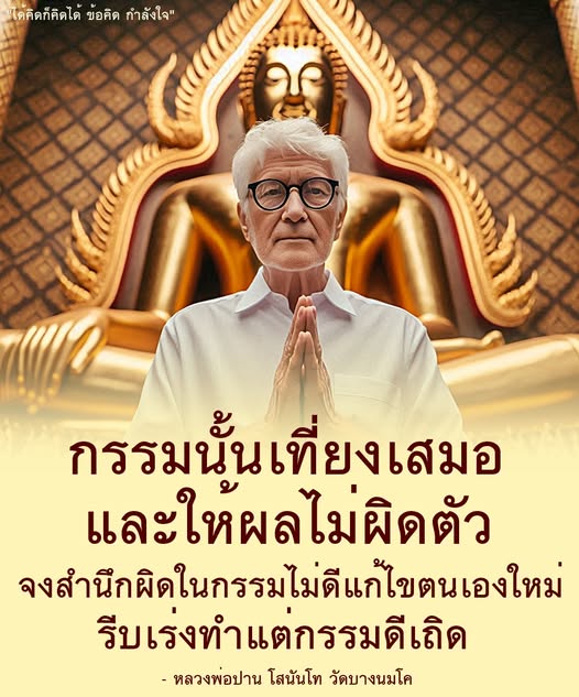 ค้นพบข้อคิดและกำลังใจจากหลวงพ่อปาน โสนันโท วัดบางนมโค ที่จะช่วยให้คุณสำนึกในกรรมและปรับปรุงตนเองให้ดีขึ้น เรียนรู้การใช้ชีวิตอย่างมีสติและมีความหมาย