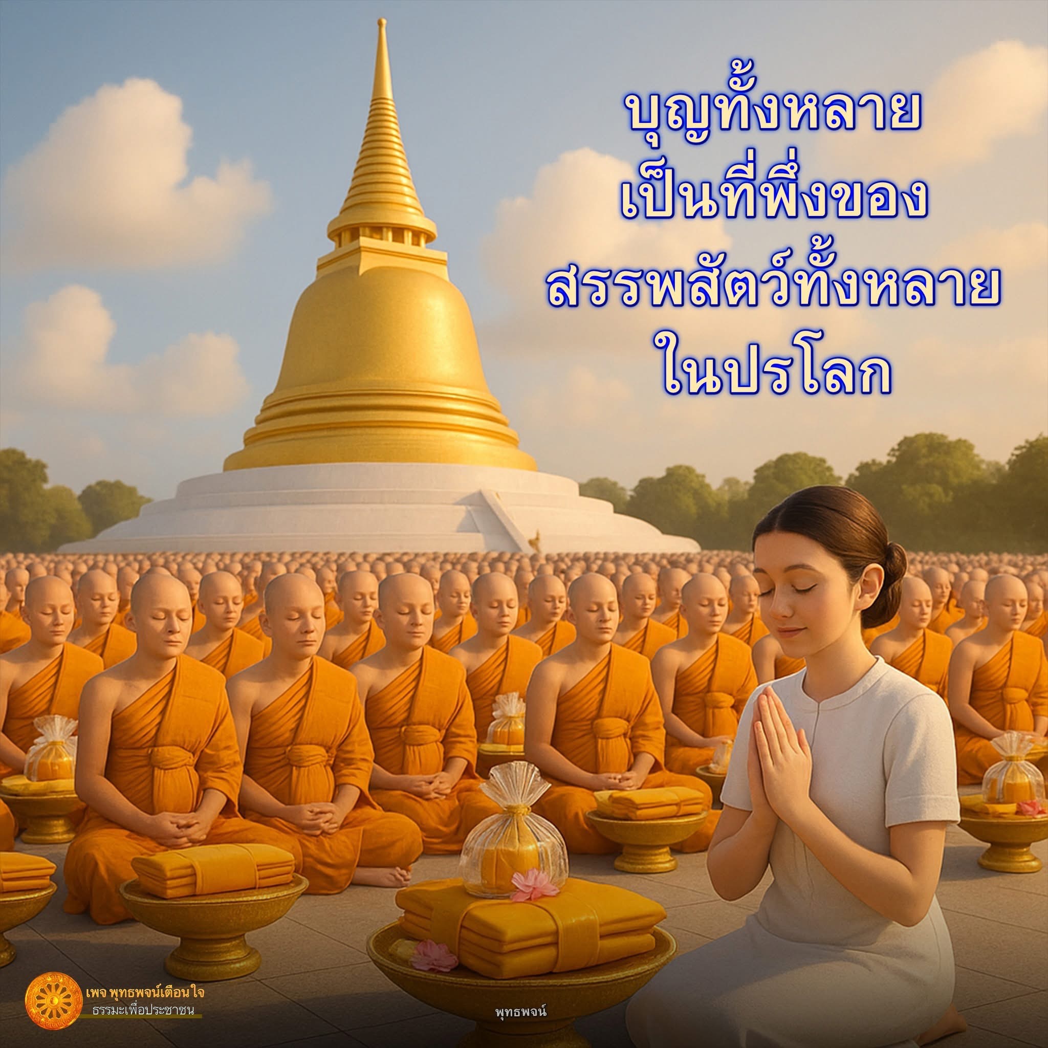 เพจพุทธพจน์เตือนใจนำเสนอธรรมะเพื่อประชาชน โดยแบ่งปันพุทธพจน์ที่ช่วยเตือนใจและสร้างแรงบันดาลใจในการทำบุญและเป็นที่พึ่งของสรรพสัตว์ในปรโลก