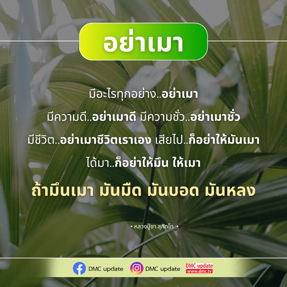 ค้นพบคำสอนที่ลึกซึ้งจากหลวงปู่ชา สุภัทโท เกี่ยวกับการใช้ชีวิตอย่างมีสติและไม่หลงในความเมา ทั้งในด้านดีและไม่ดี พร้อมอัปเดตข่าวสารจาก DMC ที่จะช่วยให้คุณเข้าใจและนำไปปรับใช้ในชีวิตประจำวัน