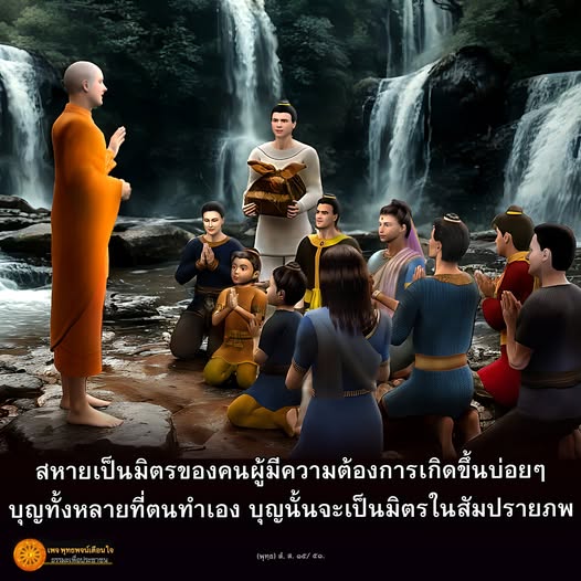 อ่านบทความเกี่ยวกับการเป็นมิตรของสหายในชีวิตและบุญที่ทำเอง ที่จะเป็นมิตรในสัมปรายภพ พร้อมข้อคิดจากเพจ ทรพจน์ เตือนใจ เพื่อเสริมสร้างธรรมะในชีวิตประจำวัน