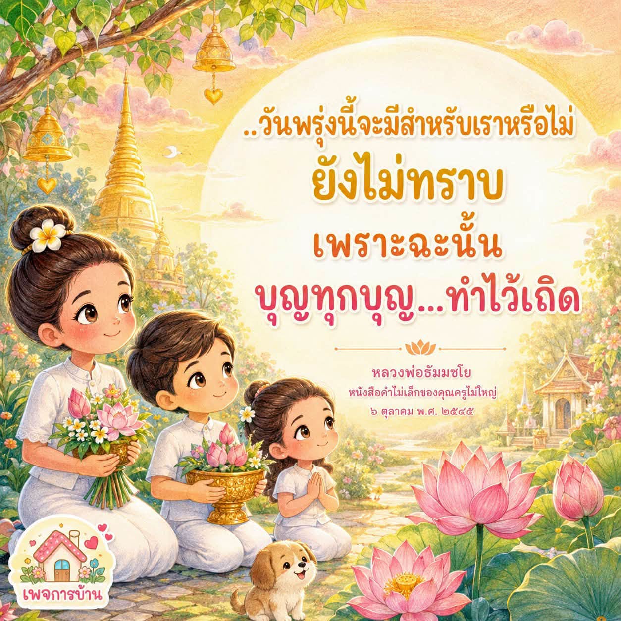 การบ้านและบุญ: คำสอนจากหลวงพ่อธัมมชโย