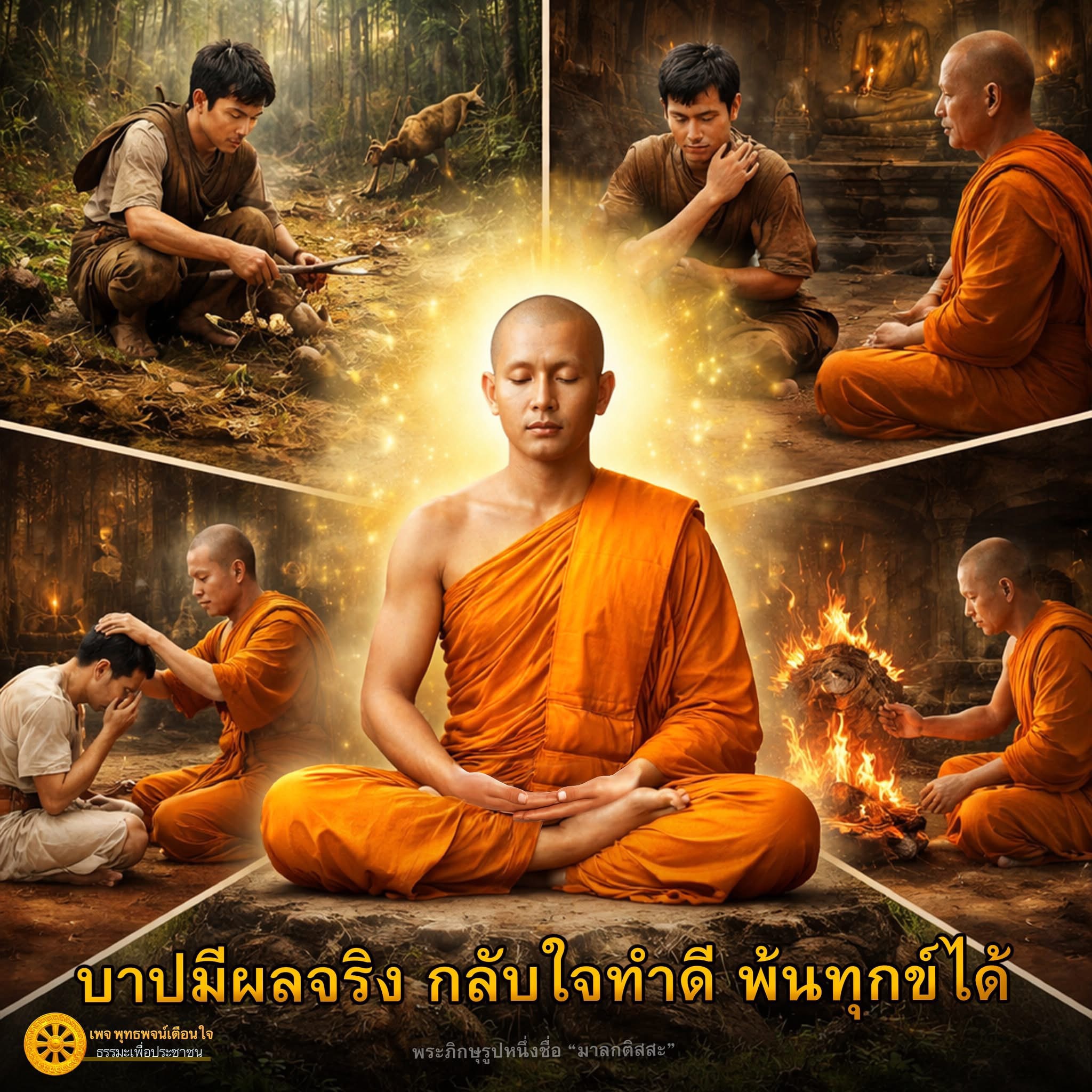 บาปมีผลจริง กลับใจทำดี พ้นทุกข์ได้ | พุทธพจน์เตือนใจ