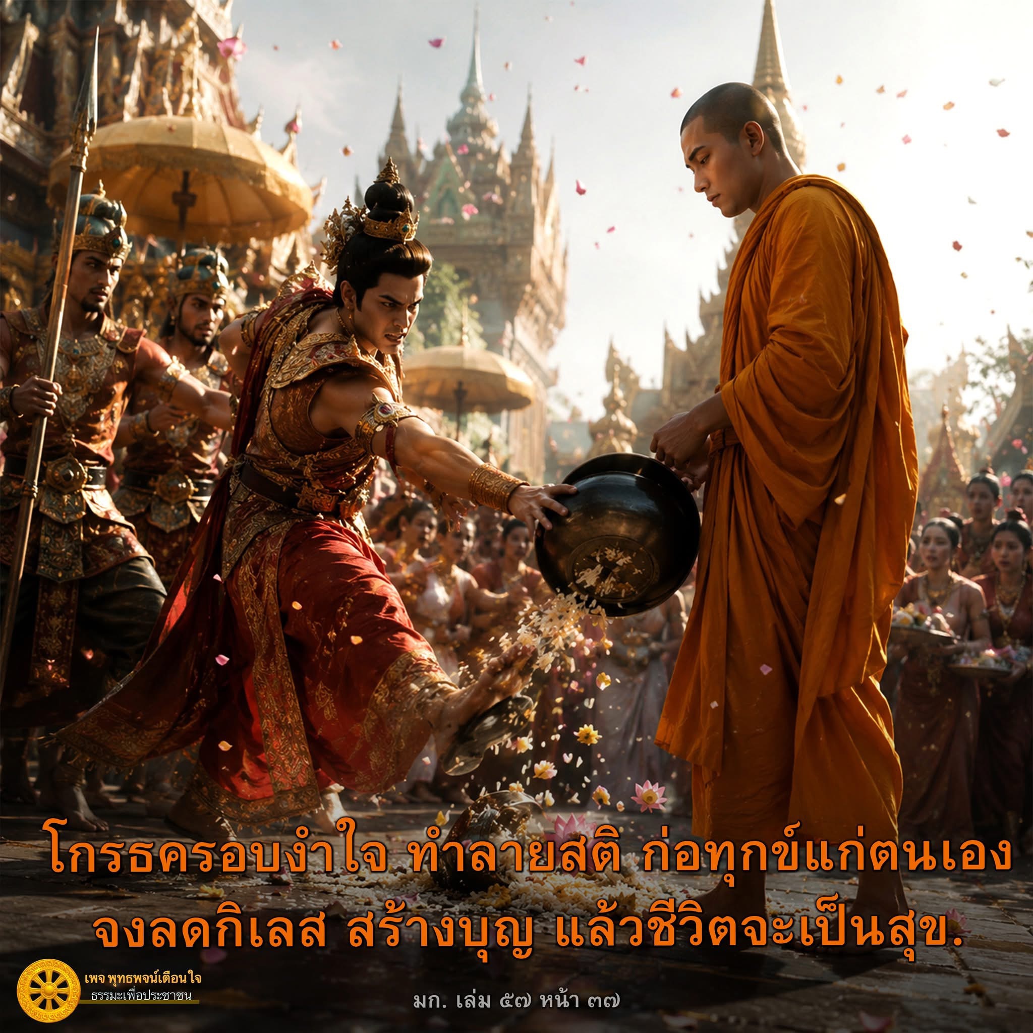 โกรธครอบงำใจ ทำลายสติ: วิธีลดกิเลสและสร้างบุญเพื่อชีวิตที่มีความสุข