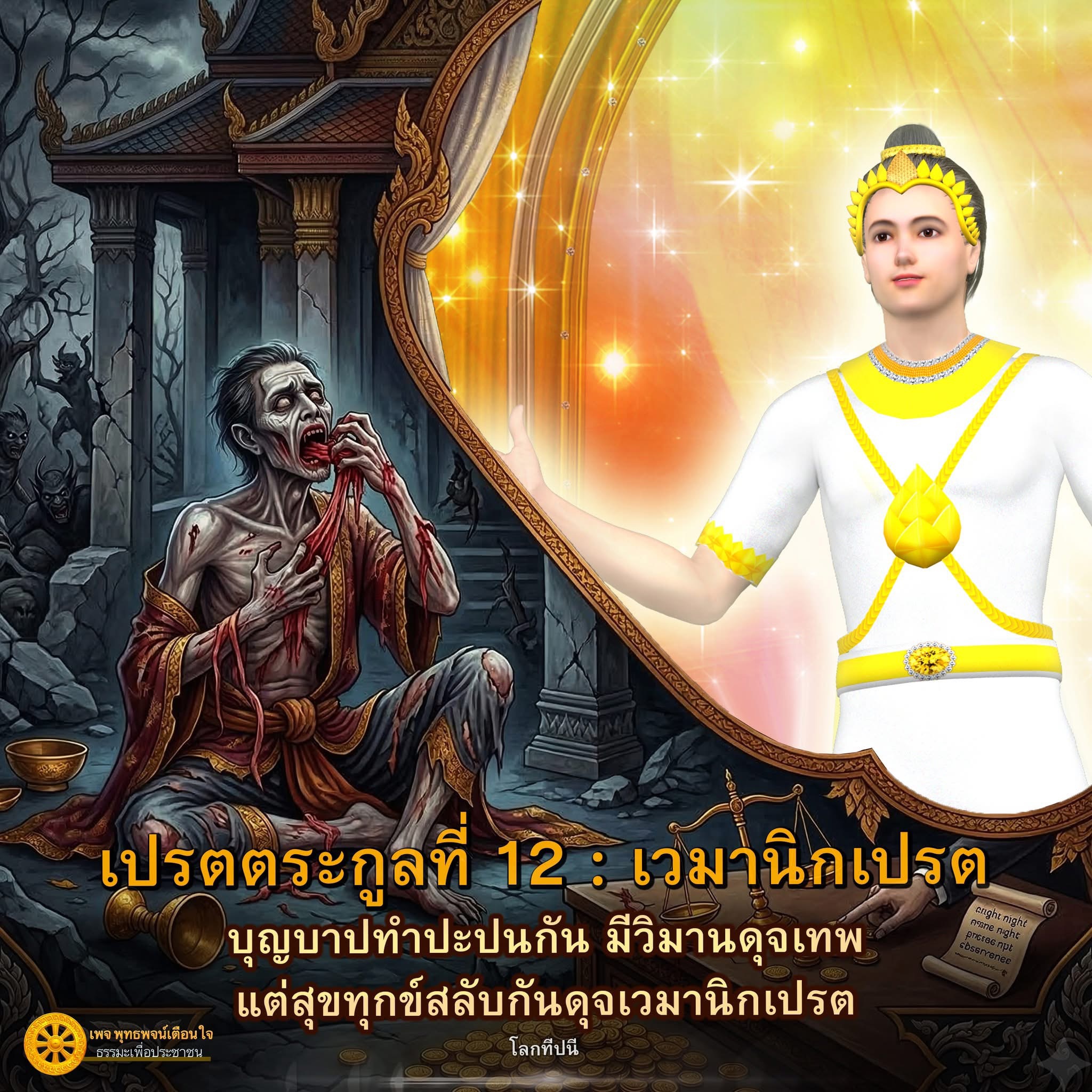 เปรตตระกูลที่ 12: เวมานิกเปรต - ความเข้าใจในบุญบาปและสุขทุกข์