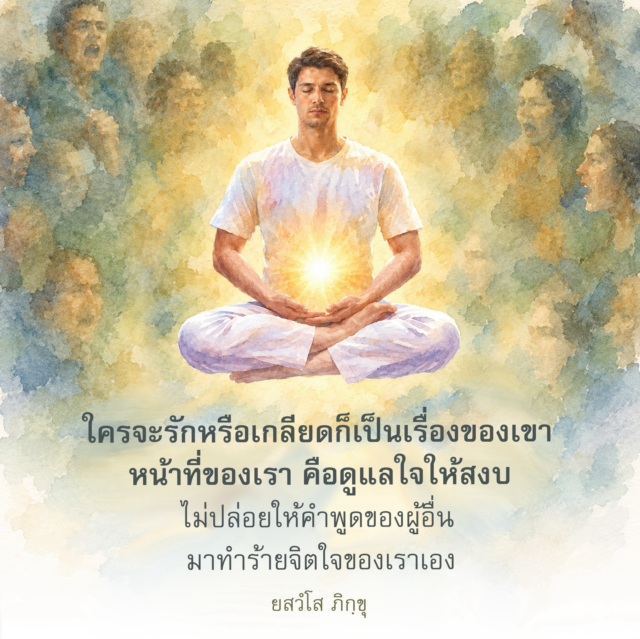 การดูแลใจให้สงบ: ไม่ปล่อยให้คำพูดของผู้อื่นทำร้ายจิตใจ
