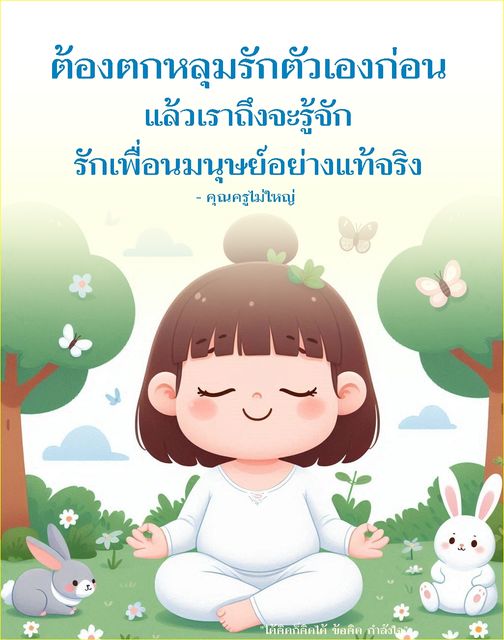 ค้นพบความสำคัญของการรักตัวเองก่อนที่จะสามารถรักผู้อื่นอย่างแท้จริง ผ่านข้อคิดและแรงบันดาลใจจากคุณครูไม่ใหญ่ ที่จะช่วยให้คุณพัฒนาความรักและความเข้าใจในชีวิต.