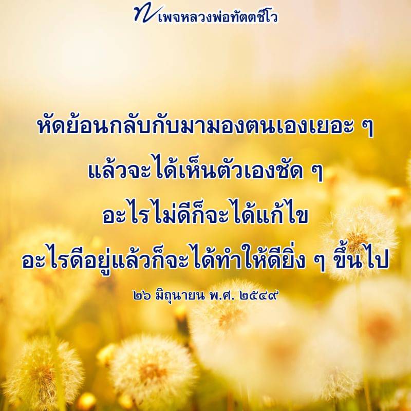 หลวงพ่อทัตตชีโว: การย้อนกลับและมองตนเองให้ชัดเจน