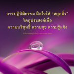 การปฏิบัติธรรม ฝึกใจให้หยุดนิ่ง เพื่อความบริสุทธิ์และความสุข
