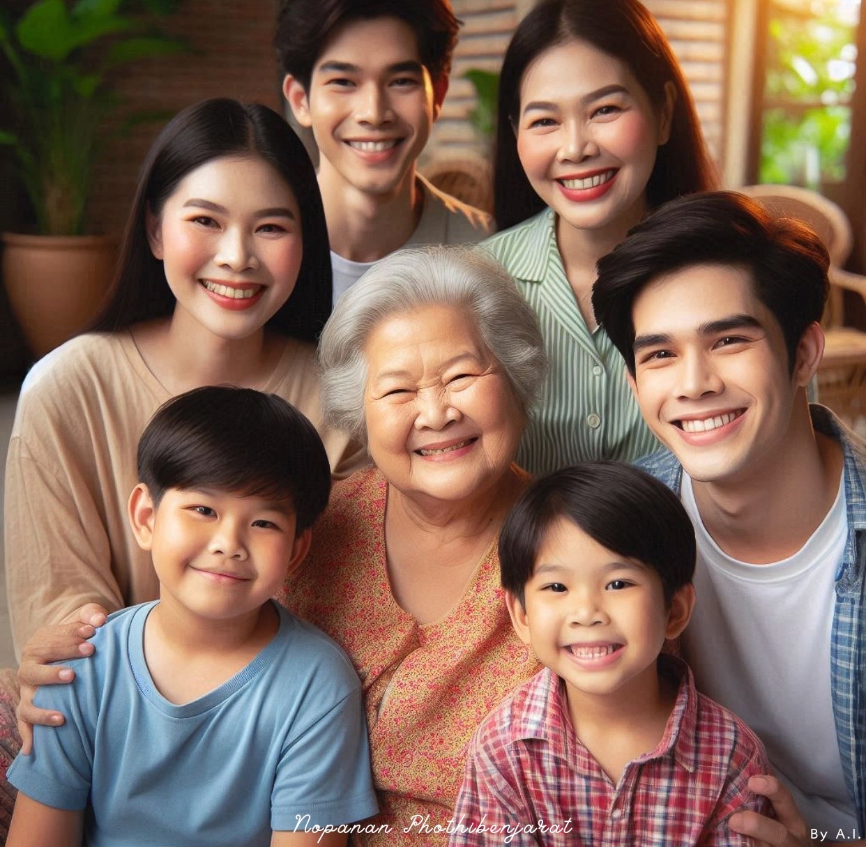ภาพครอบครัวที่แสดงถึงความรักและความสุขในเวลาที่อยู่ร่วมกัน เป็นช่วงเวลาแห่งความทรงจำที่มีค่า