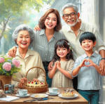 ครอบครัวสุขสันต์ในบรรยากาศอบอุ่น