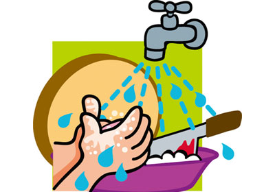 ล้างมือให้สะอาดด้วยน้ำและสบู่ ก่อนรับประทานอาหาร