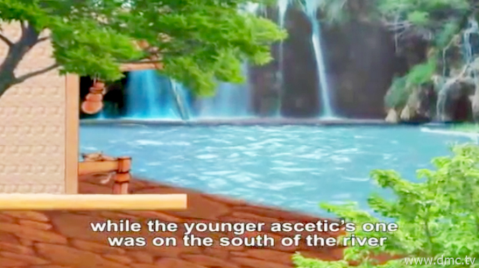 พระโพธิสัตว์ได้สร้างบรรรศาลาริมฝั่งแม่น้ำคงคาทางตอนเหนือ