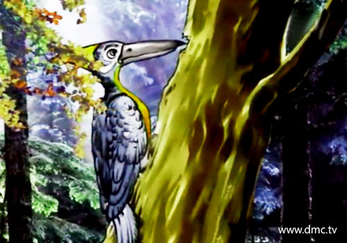นกหัวขวานขทิรวนิยะอาศัยอยู่ในป่าต้นตะเคียน