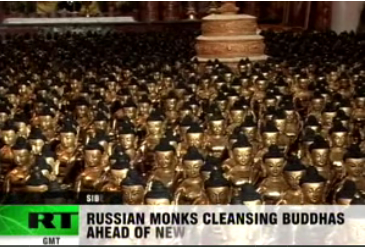 One thousand gold Buddhas take part in religious restoration in Siberia